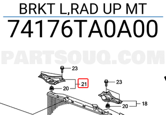 Honda 74176TA0A00 BRKT L,RAD UP MT