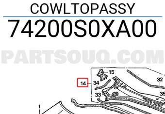 Honda 74200S0XA00 COWLTOPASSY