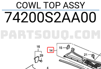 Honda 74200S2AA00 COWL TOP ASSY