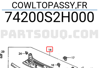 Honda 74200S2H000 COWLTOPASSY,FR