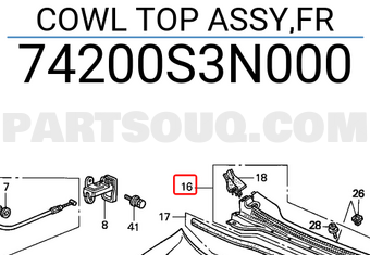 Honda 74200S3N000 COWL TOP ASSY,FR
