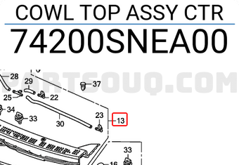 Honda 74200SNEA00 COWL TOP ASSY CTR