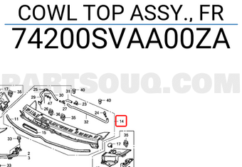 Honda 74200SVAA00ZA COWL TOP ASSY., FR