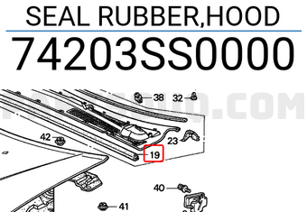 Honda 74203SS0000 SEAL RUBBER,HOOD