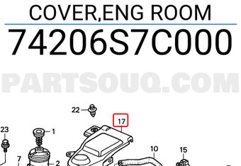 Honda 74206S7C000 COVER,ENG ROOM