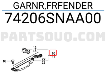 Honda 74206SNAA00 GARNR,FRFENDER