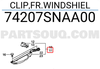 Honda 74207SNAA00 CLIP,FR.WINDSHIEL