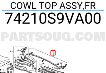 Honda 74210S9VA00 COWL TOP ASSY,FR