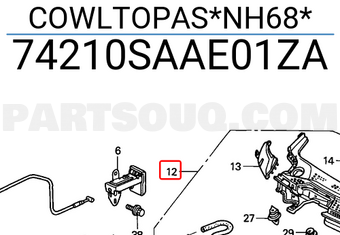 Honda 74210SAAE01ZA COWLTOPAS*NH68*