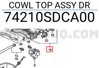 Honda 74210SDCA00 COWL TOP ASSY DR