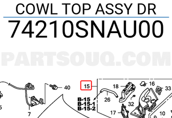 Honda 74210SNAU00 COWL TOP ASSY DR