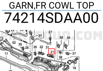 Honda 74214SDAA00 GARN,FR COWL TOP