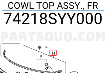 Honda 74218SYY000 COWL TOP ASSY., FR