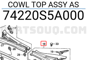 Honda 74220S5A000 COWL TOP ASSY AS