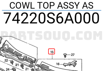 Honda 74220S6A000 COWL TOP ASSY AS
