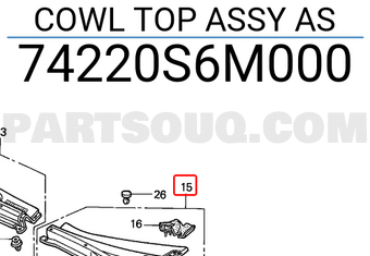 Honda 74220S6M000 COWL TOP ASSY AS