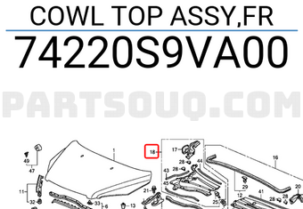 Honda 74220S9VA00 COWL TOP ASSY,FR