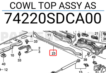 Honda 74220SDCA00 COWL TOP ASSY AS