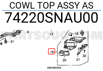 Honda 74220SNAU00 COWL TOP ASSY AS