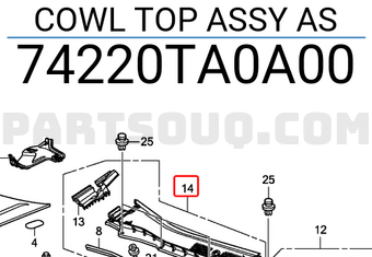 Honda 74220TA0A00 COWL TOP ASSY AS