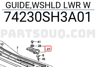 Honda 74230SH3A01 GUIDE,WSHLD LWR W