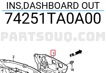 Honda 74251TA0A00 INS,DASHBOARD OUT