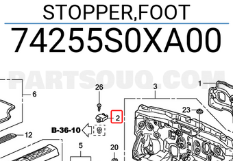 Honda 74255S0XA00 STOPPER,FOOT
