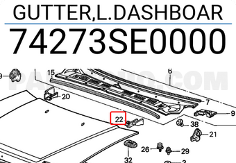 Honda 74273SE0000 GUTTER,L.DASHBOAR