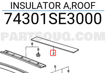 Honda 74301SE3000 INSULATOR A,ROOF