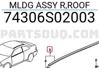 Honda 74306S02003 MLDG ASSY R,ROOF
