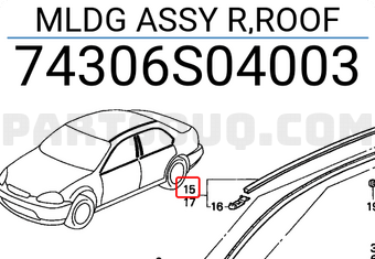 Honda 74306S04003 MLDG ASSY R,ROOF