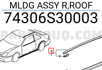 Honda 74306S30003 MLDG ASSY R,ROOF