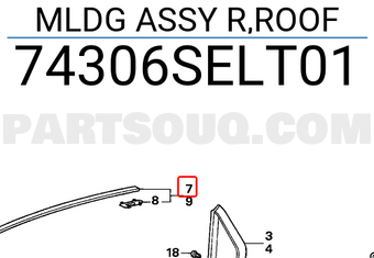 Honda 74306SELT01 MLDG ASSY R,ROOF