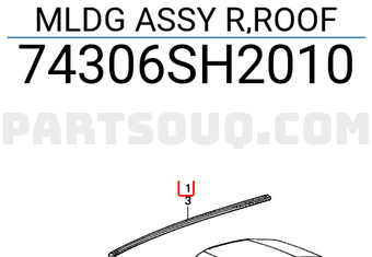Honda 74306SH2010 MLDG ASSY R,ROOF