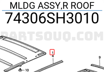 Honda 74306SH3010 MLDG ASSY,R ROOF