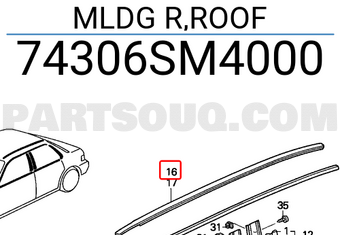 Honda 74306SM4000 MLDG R,ROOF