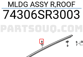 Honda 74306SR3003 MLDG ASSY R,ROOF