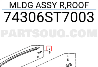 Honda 74306ST7003 MLDG ASSY R,ROOF