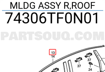 Honda 74306TF0N01 MLDG ASSY R,ROOF