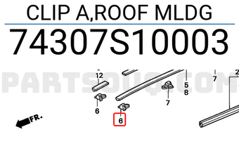 Honda 74307S10003 CLIP A,ROOF MLDG