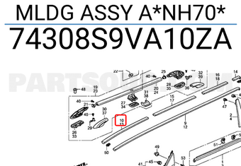 Honda 74308S9VA10ZA MLDG ASSY A*NH70*