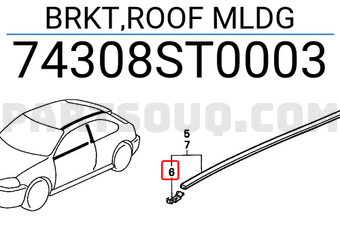 Honda 74308ST0003 BRKT,ROOF MLDG