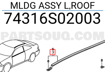 Honda 74316S02003 MLDG ASSY L,ROOF