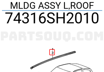 Honda 74316SH2010 MLDG ASSY L,ROOF
