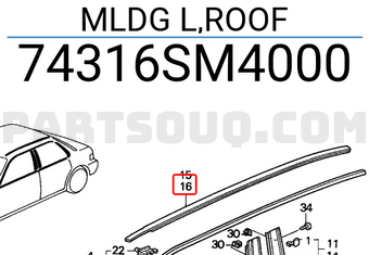 Honda 74316SM4000 MLDG L,ROOF