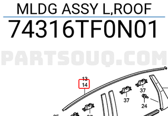 Honda 74316TF0N01 MLDG ASSY L,ROOF