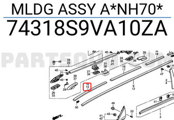 Honda 74318S9VA10ZA MLDG ASSY A*NH70*