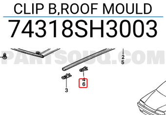 Honda 74318SH3003 CLIP B,ROOF MOULD