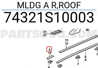 Honda 74321S10003 MLDG A R,ROOF