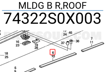 Honda 74322S0X003 MLDG B R,ROOF